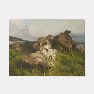 Schafe auf einer Wiese (von August Friedrich Schen Fußmatte