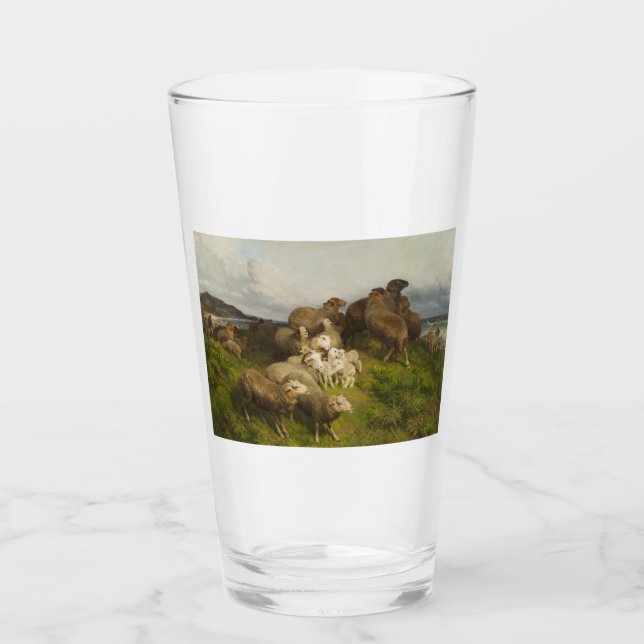 Schafe auf einer Wiese (von August Friedrich Schen Glas (Vorderseite)