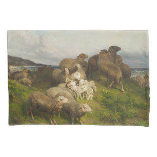 Schafe auf einer Wiese (von August Friedrich Schen Kissenbezug