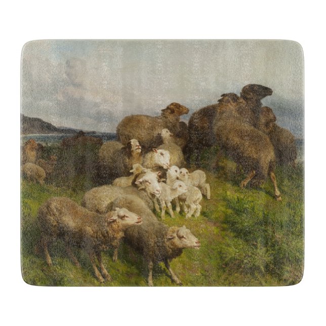 Schafe auf einer Wiese (von August Friedrich Schen Schneidebrett (Vorderseite)