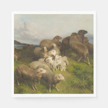 Schafe auf einer Wiese (von August Friedrich Schen
