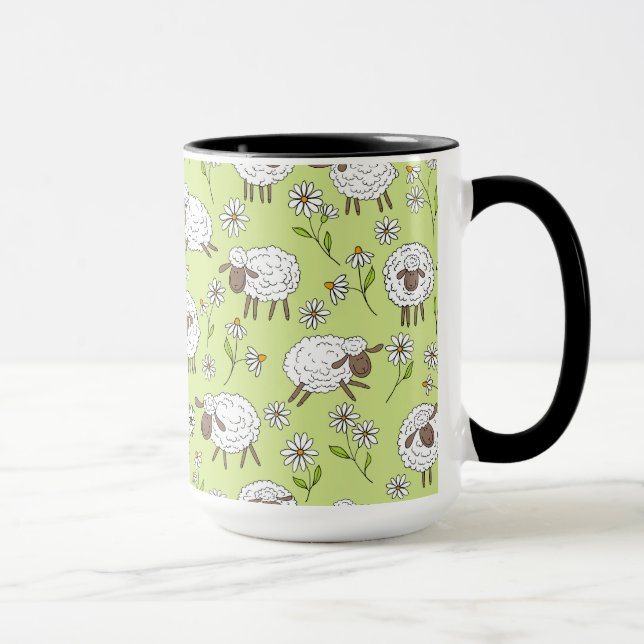 Schafe auf Honigtaube grün zählen Tasse (Rechts)