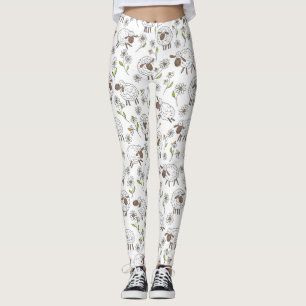 Schafe auf Weiß zählen Leggings