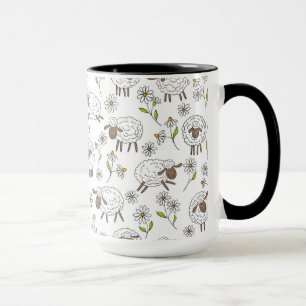 Schafe auf Weiß zählen Tasse