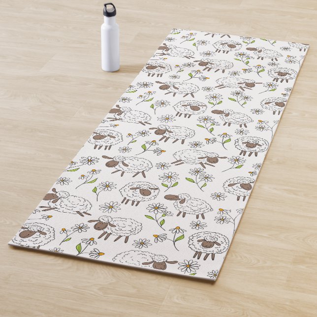 Schafe auf Weiß zählen Yogamatte (Beispiel)