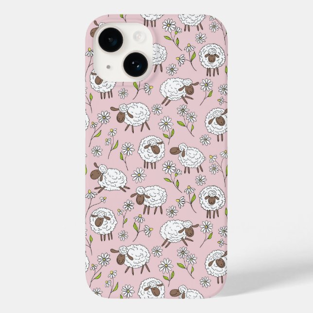 Schafe auf Zuckerbonbons pink zählen Case-Mate iPhone 14 Hülle (Rückseite)