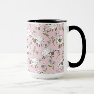 Schafe auf Zuckerbonbons pink zählen Tasse