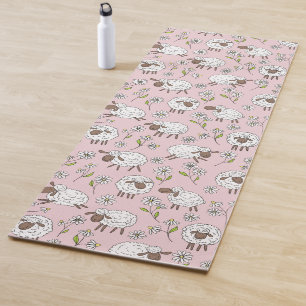 Schafe auf Zuckerbonbons pink zählen Yogamatte