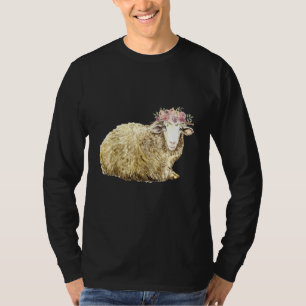 Schafe Bauer Blume Vintag T-Shirt