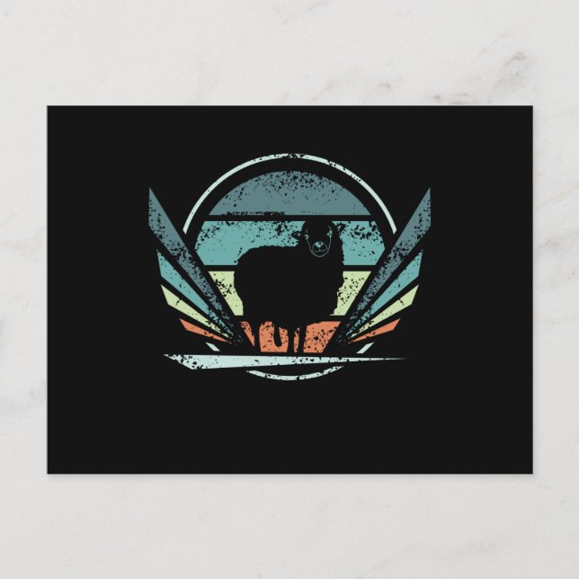 Schafe Bauer Retro Postkarte (Vorderseite)