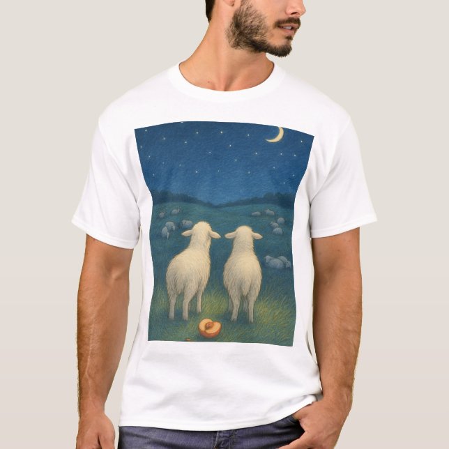 Schafe bei Nacht T-Shirt (Vorderseite)
