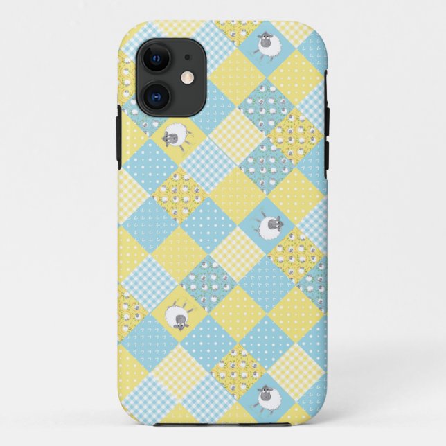 Schafe, Country Imitate Patchwork iPhone 5/5s Fall Case-Mate iPhone Hülle (Rückseite)