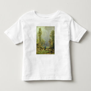 Schafe, die einen Sturm aufpassen Kleinkind T-shirt