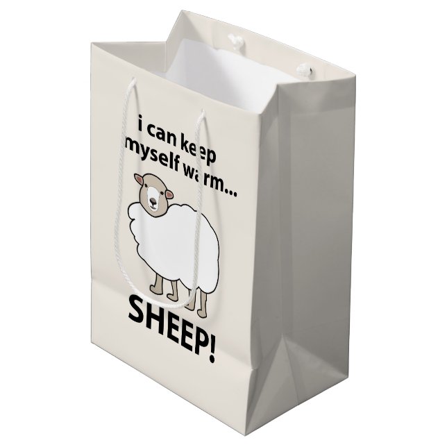 Schafe, die ich mir selbst wärmen kann mittlere geschenktüte (Vorderseite Schrägansicht)