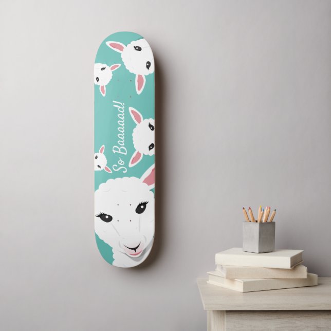 Schafe, die so schlecht Aquamarin sind, zeigen Ill Skateboard (Wandkunst)