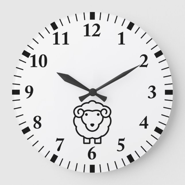 Schafe Große Wanduhr (Vorderseite)