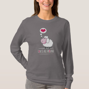 Schafe Hülsen-Shirt Liebeim glücklichen Valentines T-Shirt