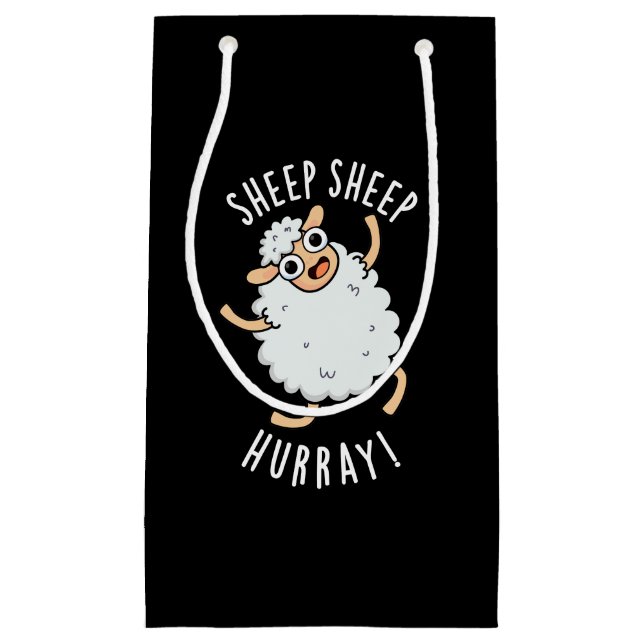 Schafe Hurray Funny Animal Puck Dark BG Kleine Geschenktüte (Vorderseite)