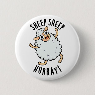 Schafe Hurray Funny Animal Puff Button