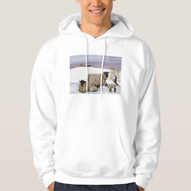 Schafe im Winter Hoodie (Vorderseite)