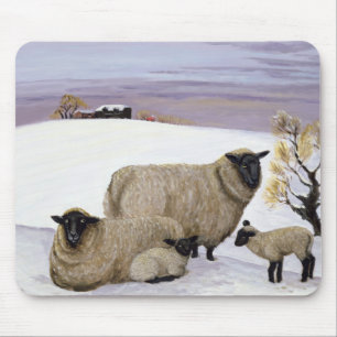 Schafe im Winter Mousepad