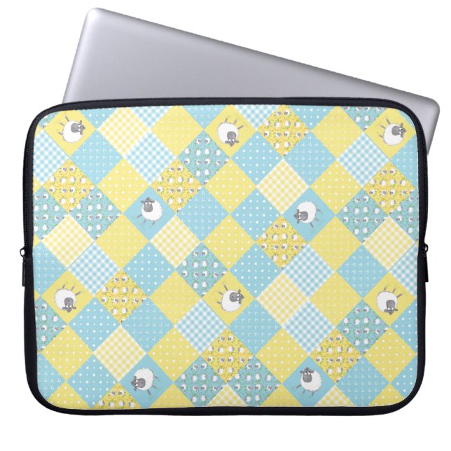 Schafe, Imitate, die Patchwork-Laptop-Sieb Laptopschutzhülle (Vorderseite)