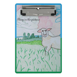 Schafe in der Weide Mini Klemmbrett