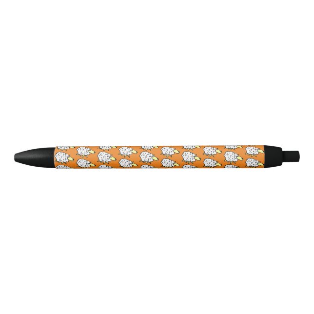 Schafe in einem Muster auf Orange Kugelschreiber (Vorderseite)