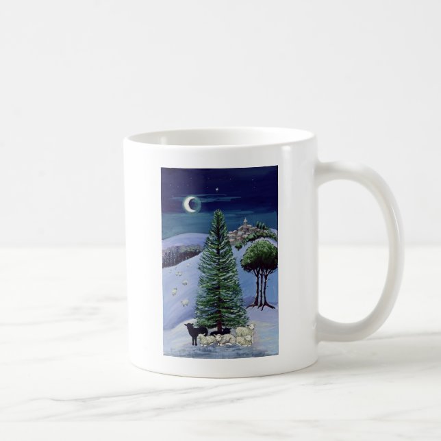 Schafe in einer Winter-Landschaft Kaffeetasse (Rechts)