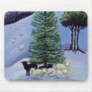 Schafe in einer Winter-Landschaft Mousepad