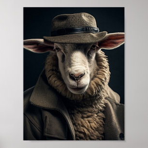 Schafe in menschlichen Kleidung Poster