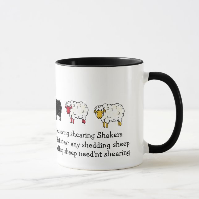 Schafe, Lamm-Hörtounge-Zweite Gedicht Cartoon Tasse (Rechts)
