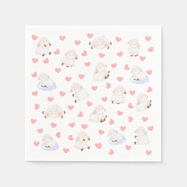 Schafe Liebe Serviette (Vorderseite)