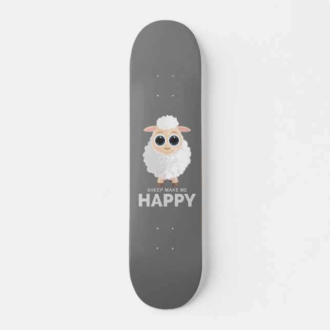 Schafe machen mich glücklich skateboard (Vorne)