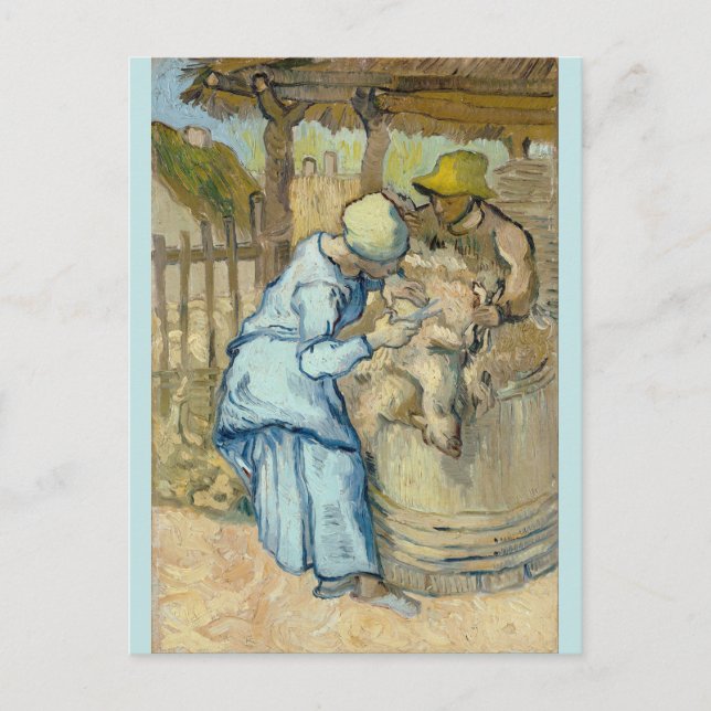 Schafe nach Millet von Vincent Van Gogh Postkarte (Vorderseite)