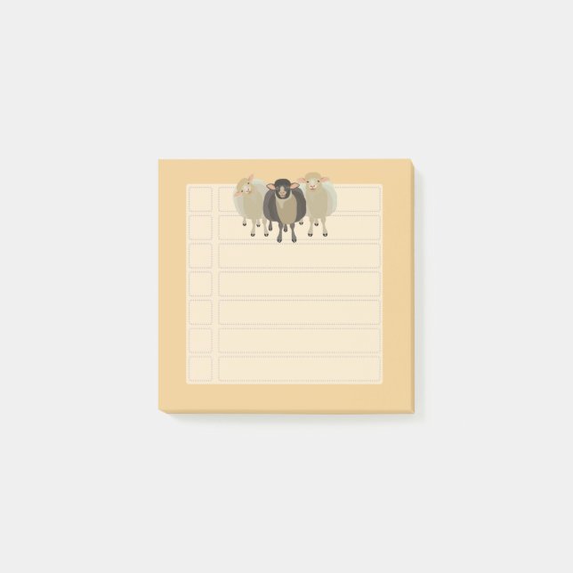 Schafe Post-it Klebezettel (Vorderseite)