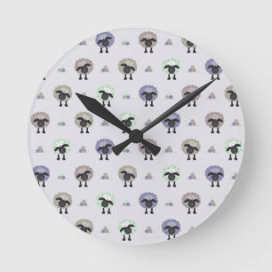 Schafe Runde Wanduhr