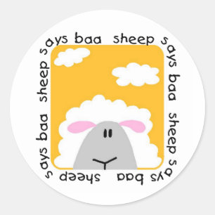 Schafe sagt Baa Tshirts und Geschenke Runder Aufkleber