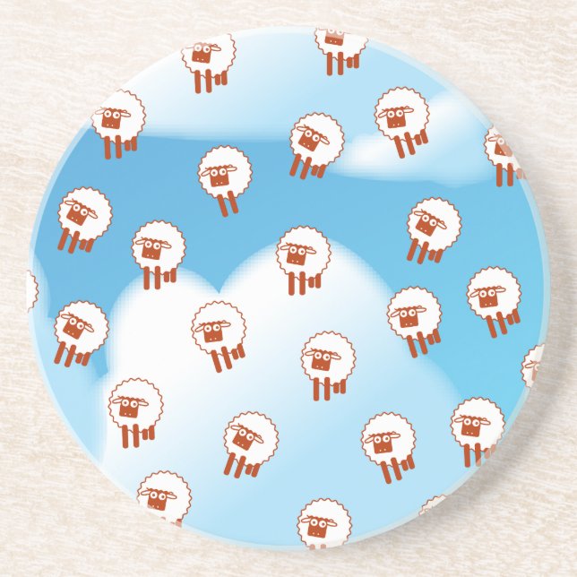 Schafe Sandstein Untersetzer (Vorne)