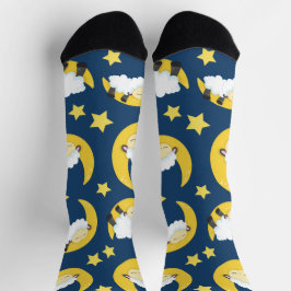 Schafe, schlafende Schafe, Mond, Sterne Socken