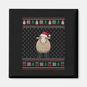 Schafe tragen Weihnachtsmannmütze Ugly Xmas Sheep Magnet