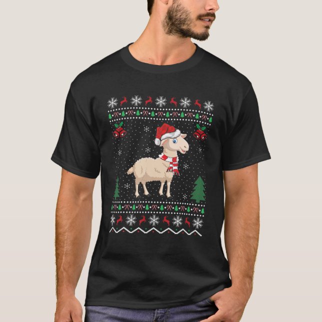 Schafe überlappen hässliche Weihnachtsschäfte T-Shirt (Vorderseite)