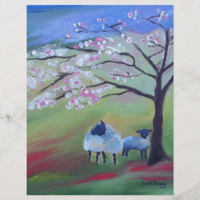 Schafe und Kirschbaum (Vorderseite)