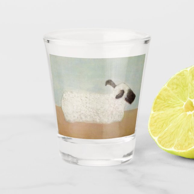 Schafe (von Milton Avery) Schnapsglas (Vorderseite)