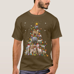 Schafe Weihnachtsbaumen leuchten Schafweihnachtsfe T-Shirt