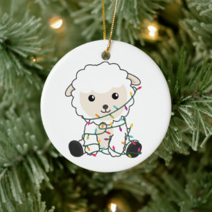 Schafe Weihnachtsschnee Wintertiere Schafe Keramik Ornament