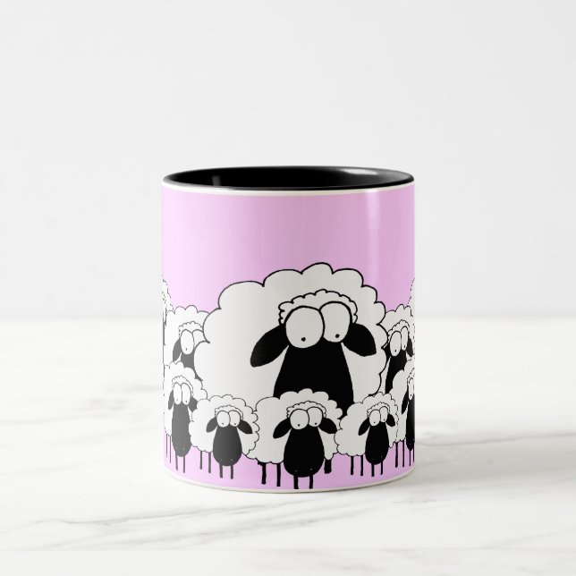 Schafe Zweifarbige Tasse (Mittel)