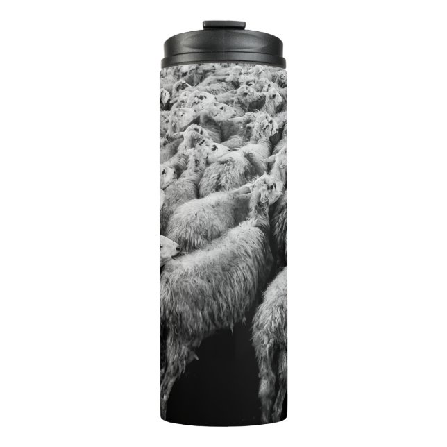 SCHAFENHERD IN GRAYSCALE-FOTO THERMOSBECHER (Vorderseite)