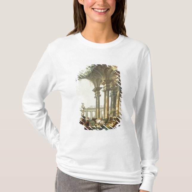 Schäfer mit Tieren in einer klassischen Landschaft T-Shirt (Vorderseite)