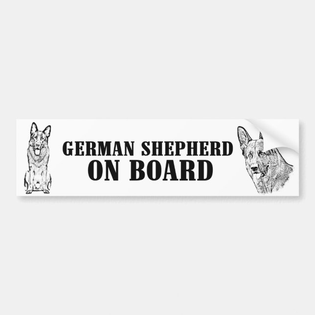 Schäferhund an Bord Autoaufkleber (Vorne)